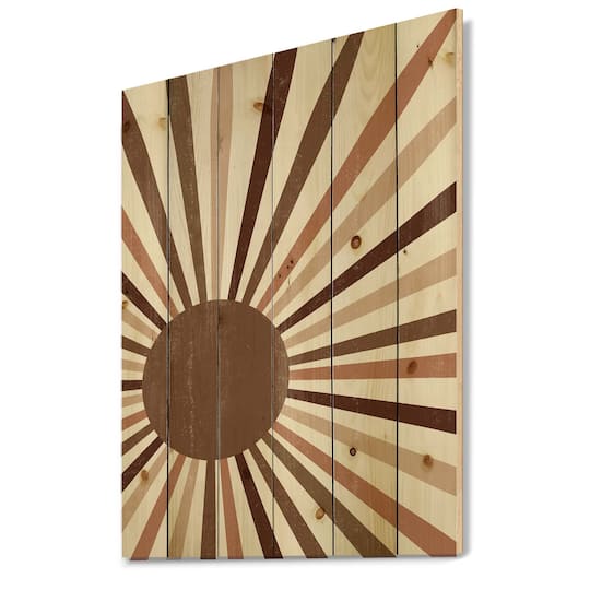 Designart - Minimalist Bright Shining Terracotta Sun Rays